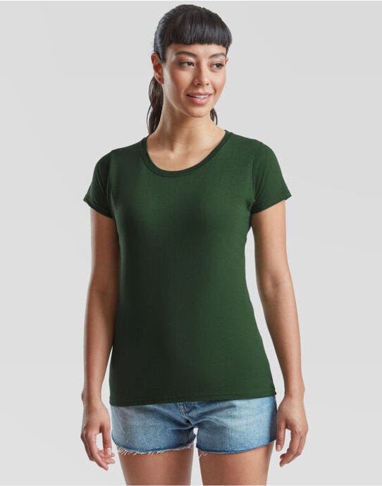 Fruit Of The Loom FOTL Ladies Valueweight T - Bottle Green