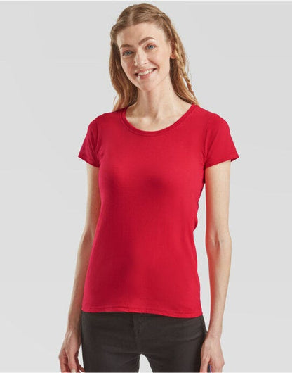 Fruit Of The Loom FOTL Ladies Valueweight T - Red