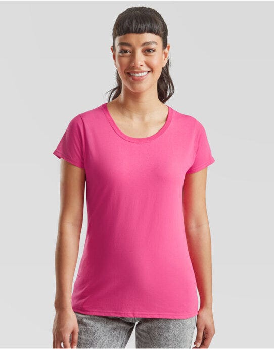 Fruit Of The Loom FOTL Ladies Valueweight T - Fuchsia