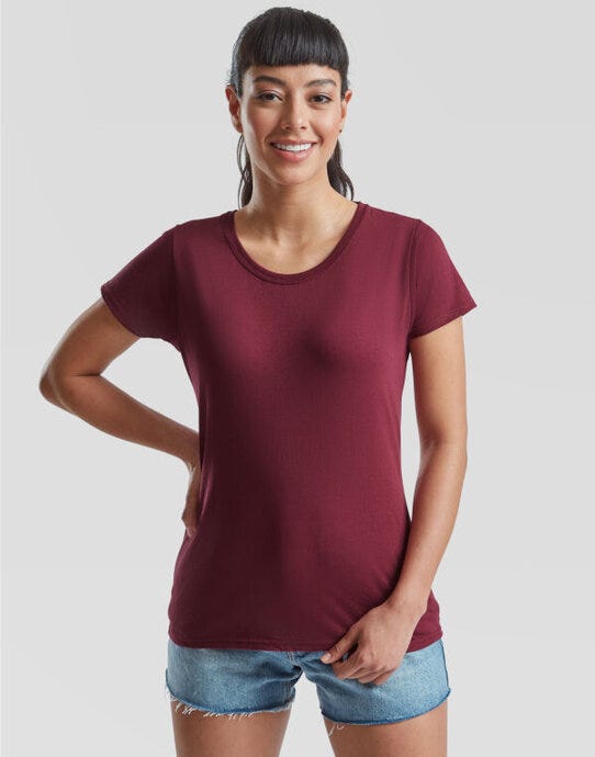 Fruit Of The Loom FOTL Ladies Valueweight T - Burgundy
