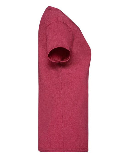 Fruit Of The Loom FOTL Ladies Valueweight T - Vintage Heather Red
