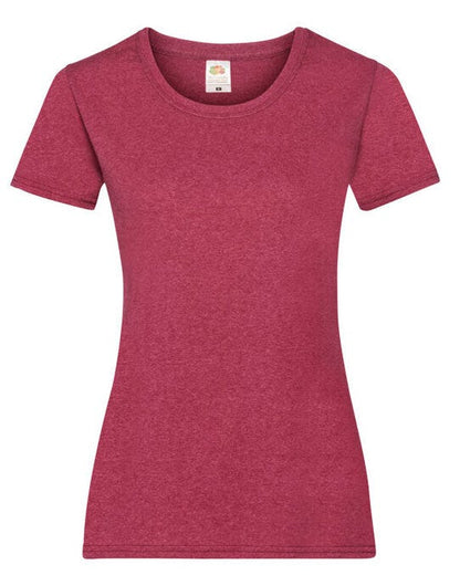 Fruit Of The Loom FOTL Ladies Valueweight T - Vintage Heather Red