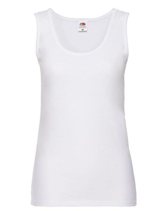 Fruit Of The Loom FOTL Ladies Valueweight Athletic Vest - White