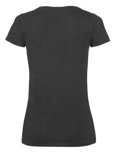 Fruit Of The Loom FOTL Ladies Valueweight V Neck T - Black