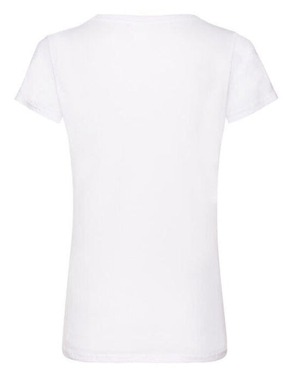 Fruit Of The Loom FOTL Ladies Valueweight V Neck T - White