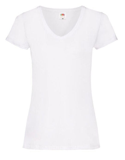 Fruit Of The Loom FOTL Ladies Valueweight V Neck T - White
