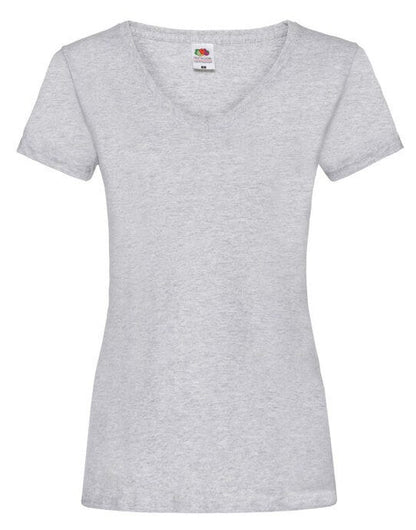 Fruit Of The Loom FOTL Ladies Valueweight V Neck T - Heather Grey