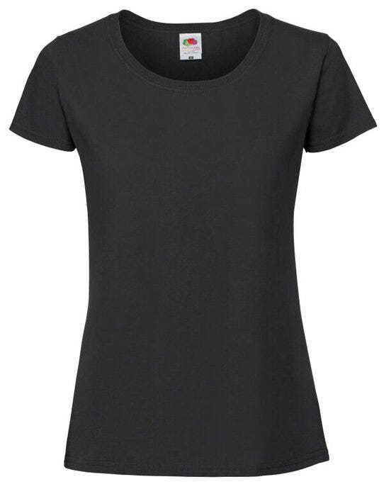 Fruit Of The Loom FOTL Ladies Ringspun Premium T - Black