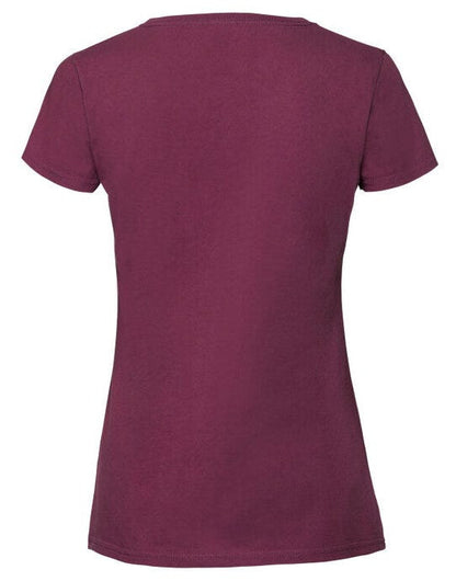 Fruit Of The Loom FOTL Ladies Ringspun Premium T - Burgundy