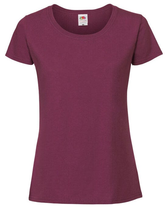 Fruit Of The Loom FOTL Ladies Ringspun Premium T - Burgundy