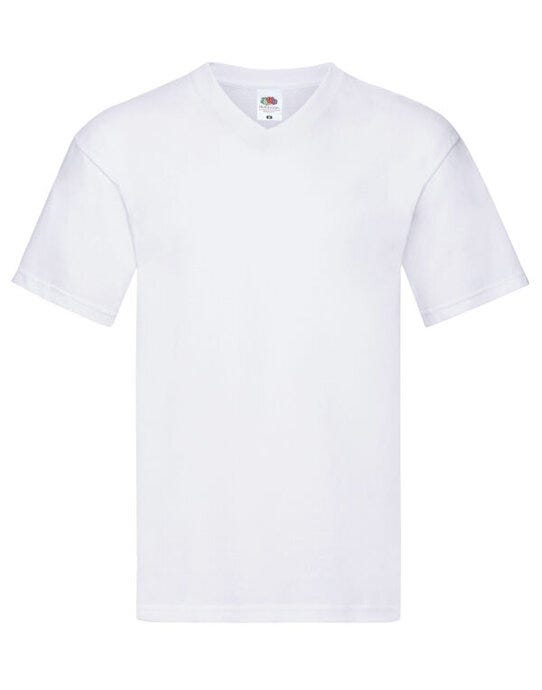 Fruit Of The Loom FOTL Mens Original V Neck T - White
