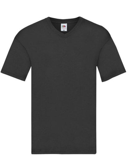 Fruit Of The Loom FOTL Mens Original V Neck T - Black