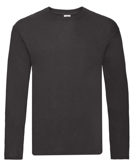 Fruit Of The Loom FOTL Mens Original Long Sleeve T - Black