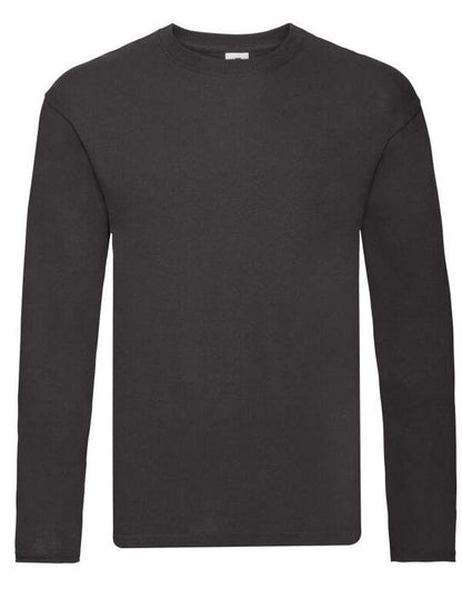 Fruit Of The Loom FOTL Mens Original Long Sleeve T - Black