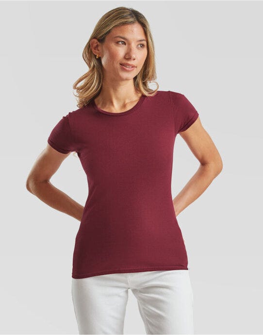 Fruit Of The Loom FOTL Ladies Iconic 150 T - Burgundy