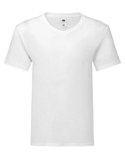 Fruit Of The Loom FOTL Mens Iconic 150 V-Neck T - White