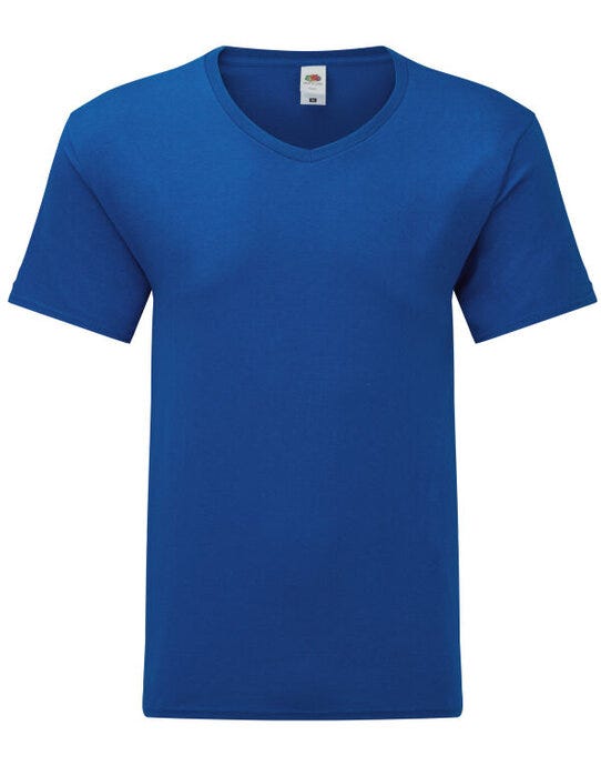 Fruit Of The Loom FOTL Mens Iconic 150 V-Neck T - Royal
