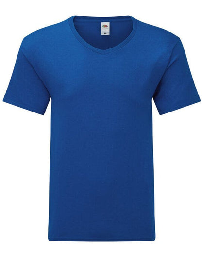 Fruit Of The Loom FOTL Mens Iconic 150 V-Neck T - Royal