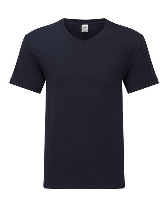 Fruit Of The Loom FOTL Mens Iconic 150 V-Neck T - Deep Navy
