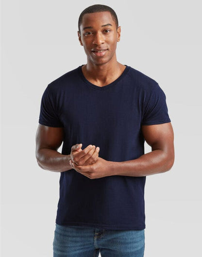 Fruit Of The Loom FOTL Mens Iconic 150 V-Neck T - Deep Navy