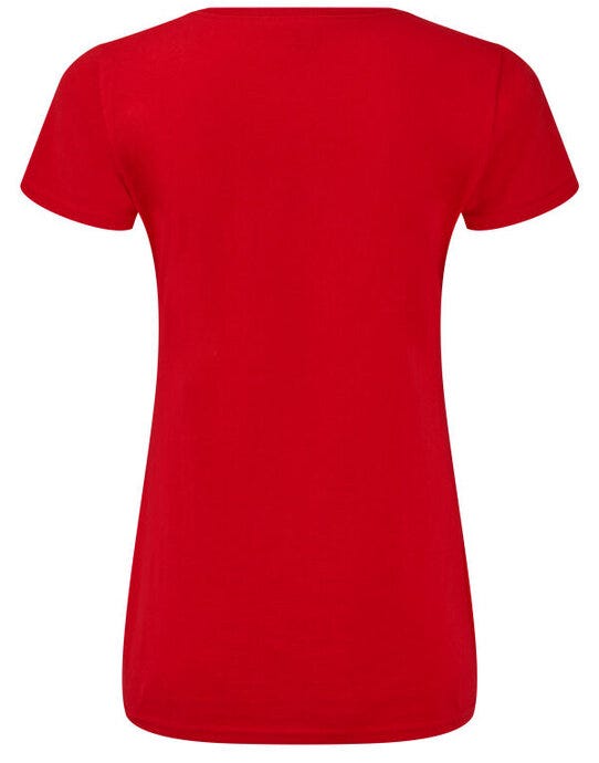 Fruit Of The Loom FOTL Ladies Iconic 150 V-Neck T - Red