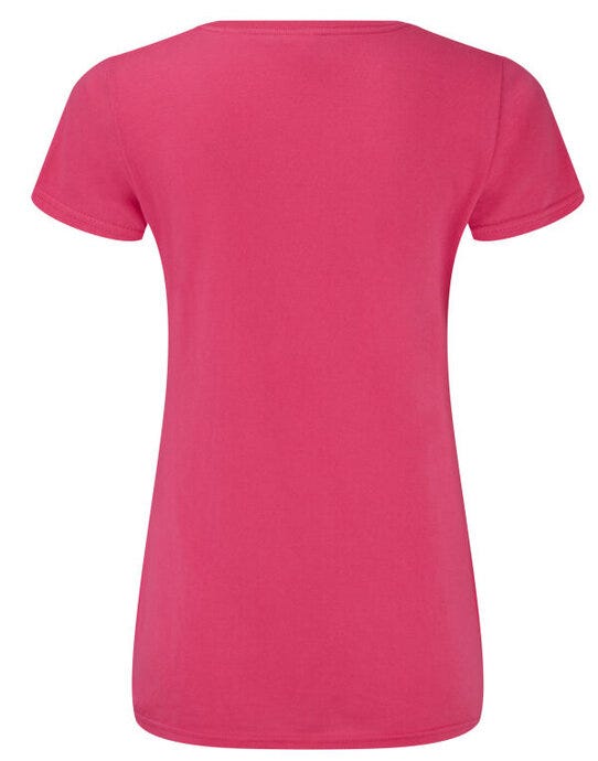 Fruit Of The Loom FOTL Ladies Iconic 150 V-Neck T - Fuchsia