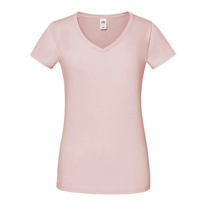 Fruit Of The Loom FOTL Ladies Iconic 150 V-Neck T - Powder Rose