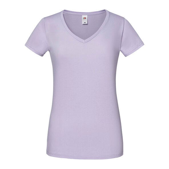 Fruit Of The Loom FOTL Ladies Iconic 150 V-Neck T - Soft Lavender