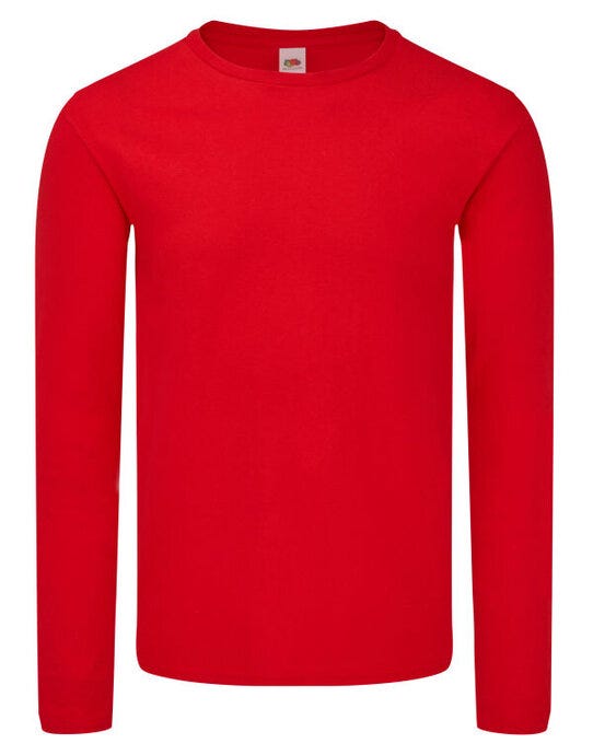 Fruit Of The Loom FOTL Iconic 150 Long Sleeve T - Red