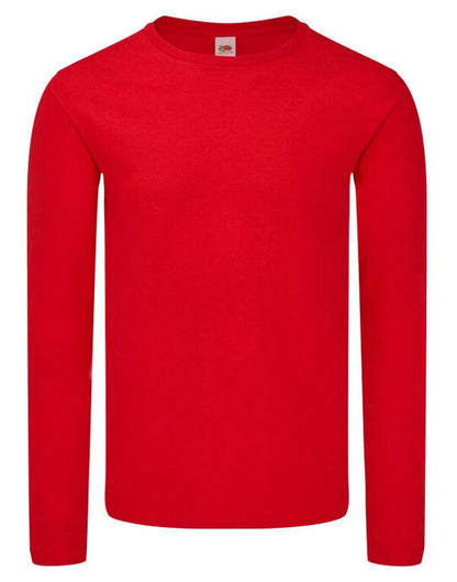 Fruit Of The Loom FOTL Iconic 150 Long Sleeve T - Red