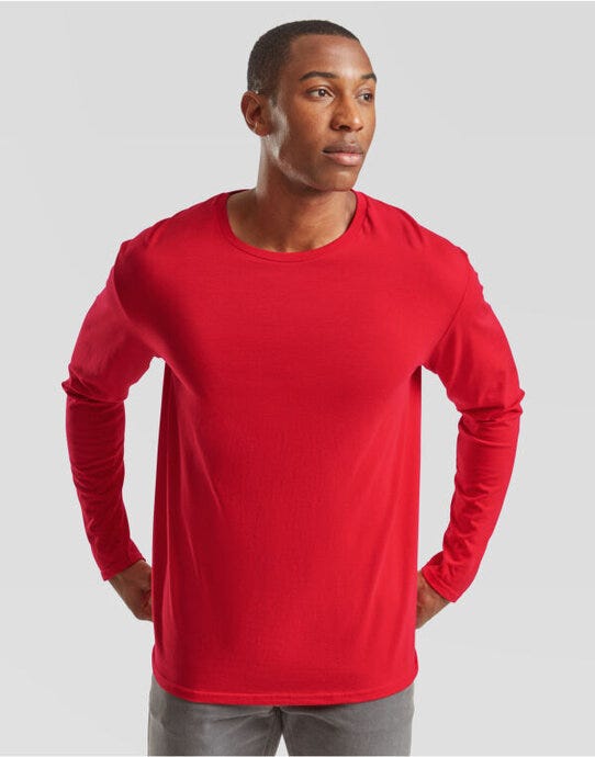 Fruit Of The Loom FOTL Iconic 150 Long Sleeve T - Red