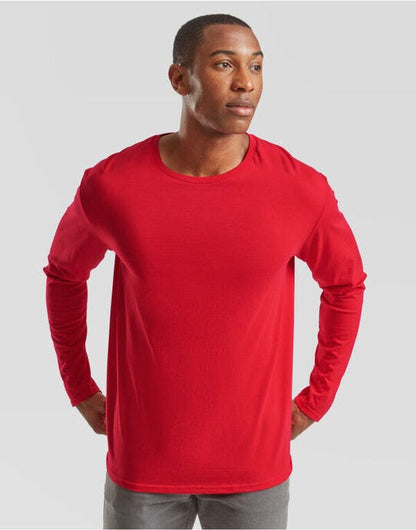 Fruit Of The Loom FOTL Iconic 150 Long Sleeve T - Red
