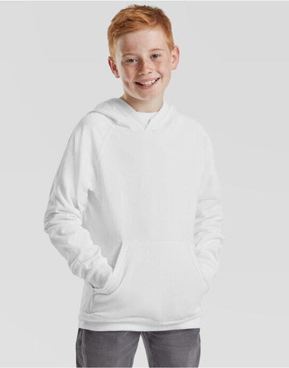 Fruit Of The Loom FOTL Kids Lightweight Hooded Sweat - White
