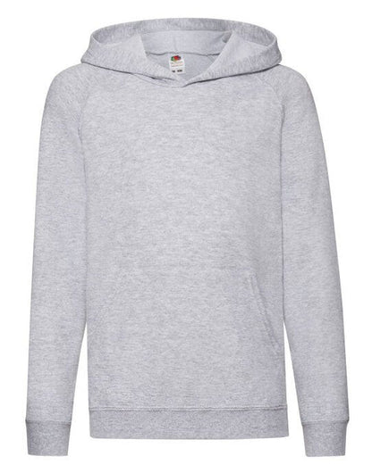Fruit Of The Loom FOTL Kids Lightweight Hooded Sweat - Heather Grey