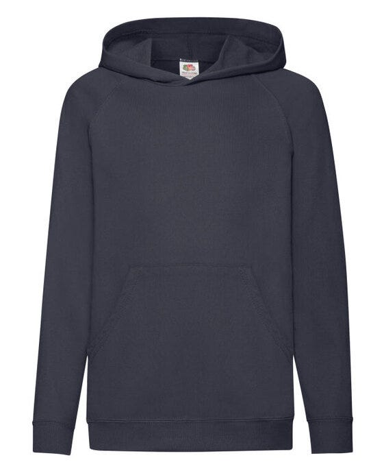 Fruit Of The Loom FOTL Kids Lightweight Hooded Sweat - Deep Navy