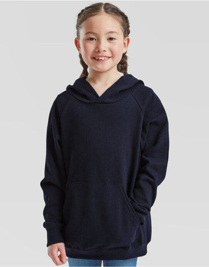 Fruit Of The Loom FOTL Kids Lightweight Hooded Sweat - Deep Navy