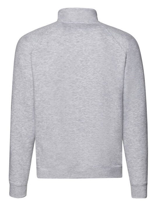 Fruit Of The Loom FOTL Mens Premium Zip Neck Sweat - Heather Grey