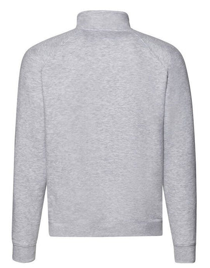 Fruit Of The Loom FOTL Mens Premium Zip Neck Sweat - Heather Grey