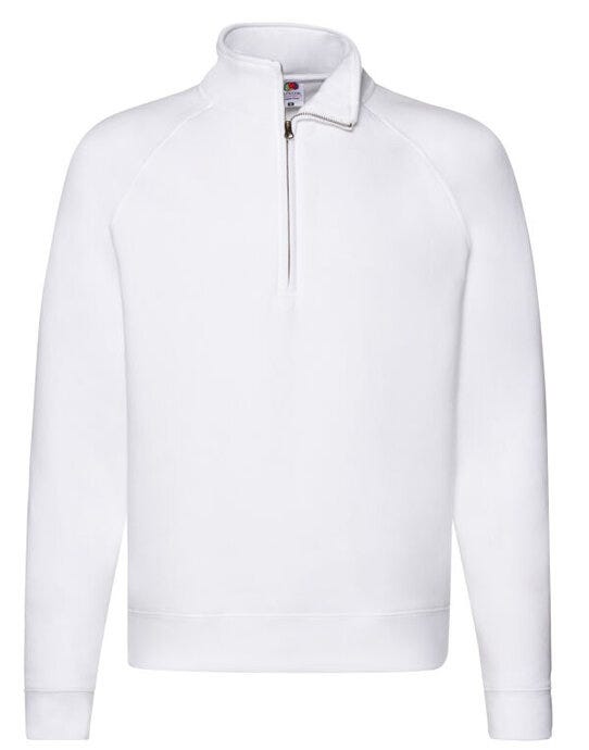 Fruit Of The Loom FOTL Mens Premium Zip Neck Sweat - White