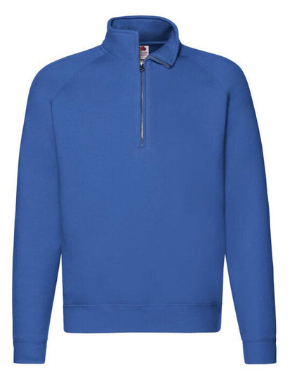 Fruit Of The Loom FOTL Mens Premium Zip Neck Sweat - Royal