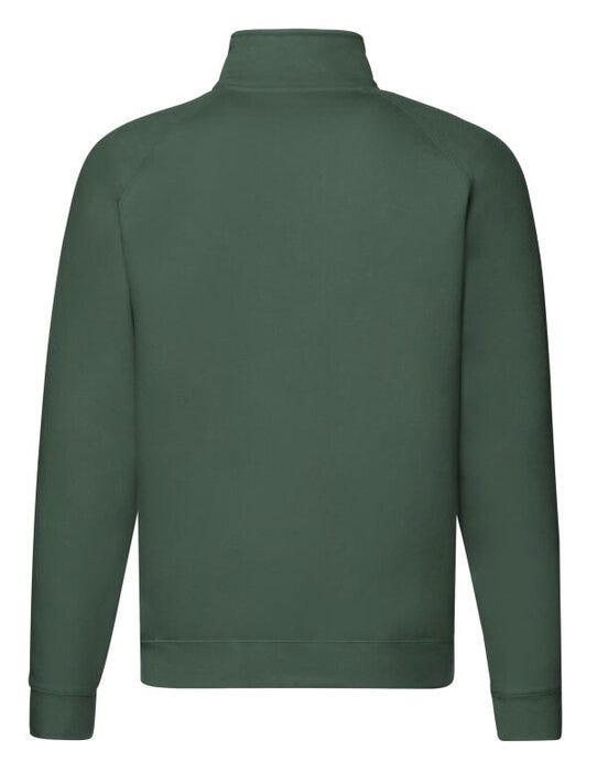 Fruit Of The Loom FOTL Mens Premium Zip Neck Sweat - Bottle Green