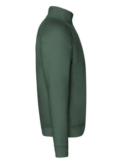 Fruit Of The Loom FOTL Mens Premium Zip Neck Sweat - Bottle Green