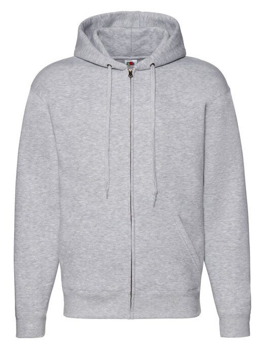 Fruit Of The Loom FOTL Mens Premium Hooded Sweat Jkt - Heather Grey