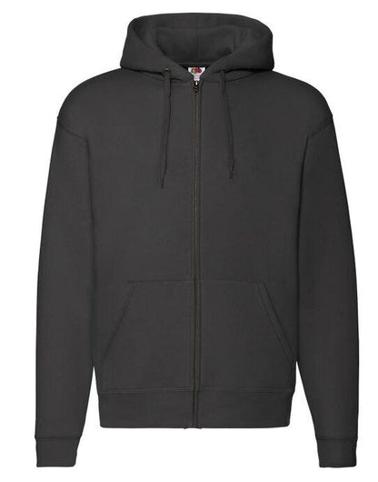 Fruit Of The Loom FOTL Mens Premium Hooded Sweat Jkt - Black