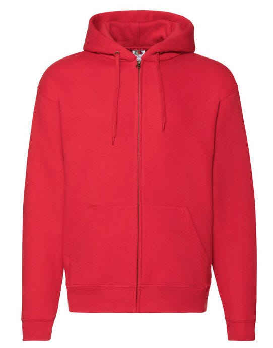 Fruit Of The Loom FOTL Mens Premium Hooded Sweat Jkt - Red