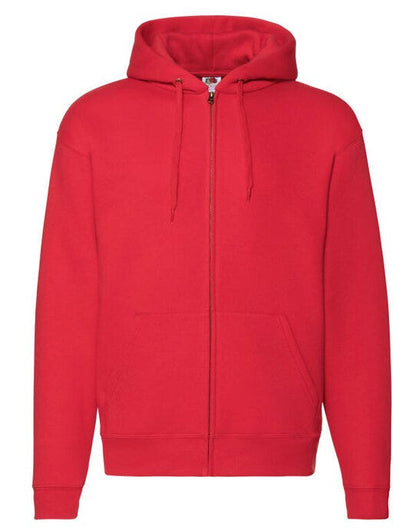 Fruit Of The Loom FOTL Mens Premium Hooded Sweat Jkt - Red