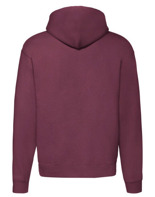 Fruit Of The Loom FOTL Mens Premium Hooded Sweat Jkt - Burgundy