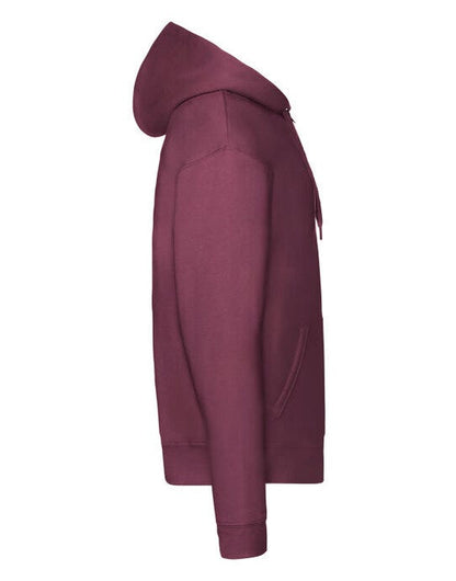 Fruit Of The Loom FOTL Mens Premium Hooded Sweat Jkt - Burgundy