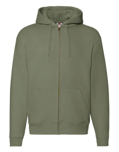 Fruit Of The Loom FOTL Mens Premium Hooded Sweat Jkt - Classic Olive