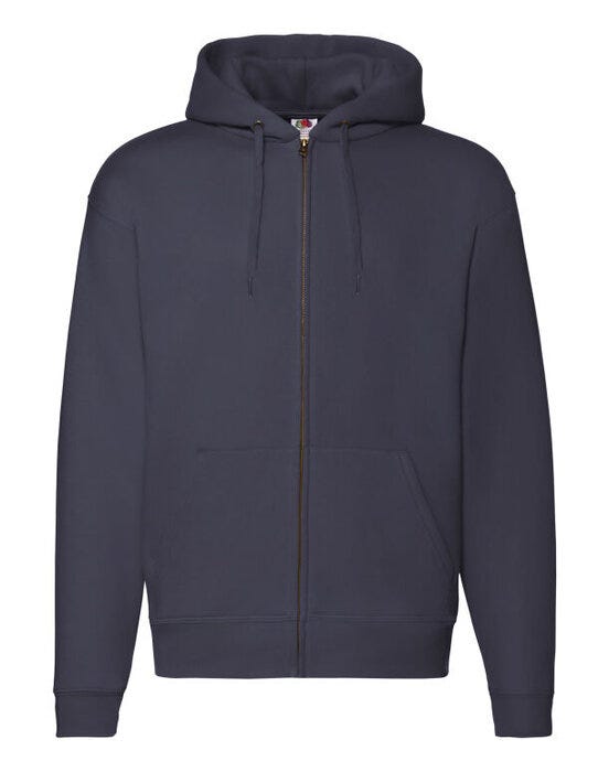 Fruit Of The Loom FOTL Mens Premium Hooded Sweat Jkt - Deep Navy